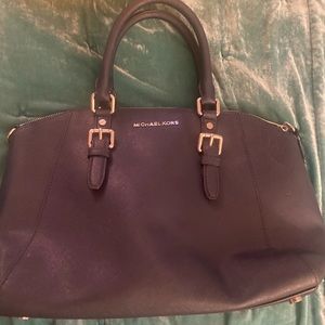 💙💙MICHAEL KORS LARGE CIARA NAVY BLUE SAFFIANO LEATHER SATCHEL BAG!💙💙